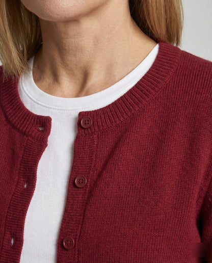 Damen Cardigan Kurz Feinstrick Rippborte Modern