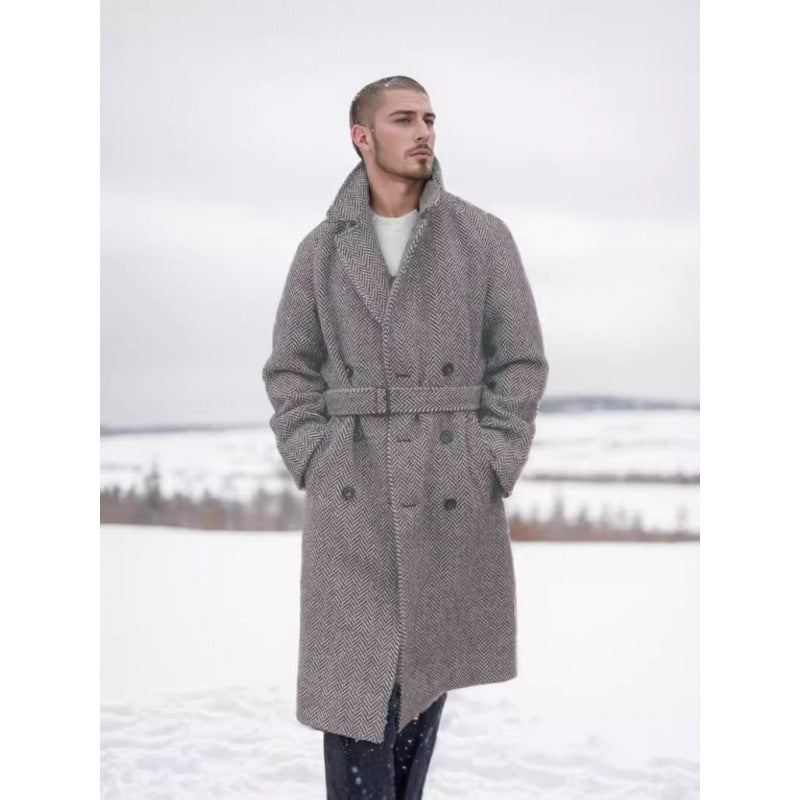 Maßgeschneiderter Herren Wollmantel Elegent Schwarz