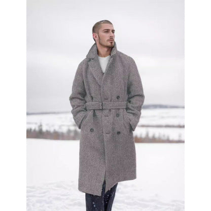 Maßgeschneiderter Herren Wollmantel Elegent Schwarz