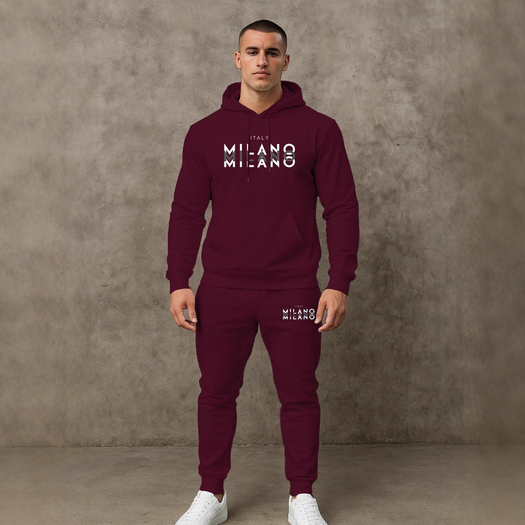 Herren Jogginganzug Sportlich Hoodie Set Grau