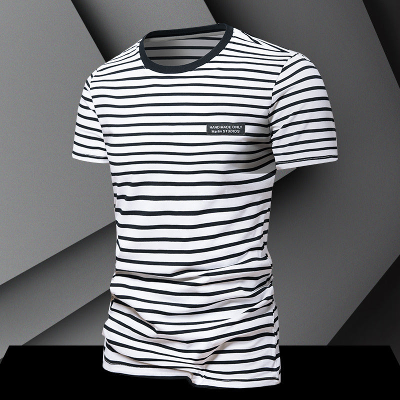 Herren T-Shirt Gestreift Relaxed Fit Casual