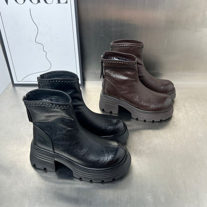 Damen Stiefeletten Leder Hochwertig Robust Trendy
