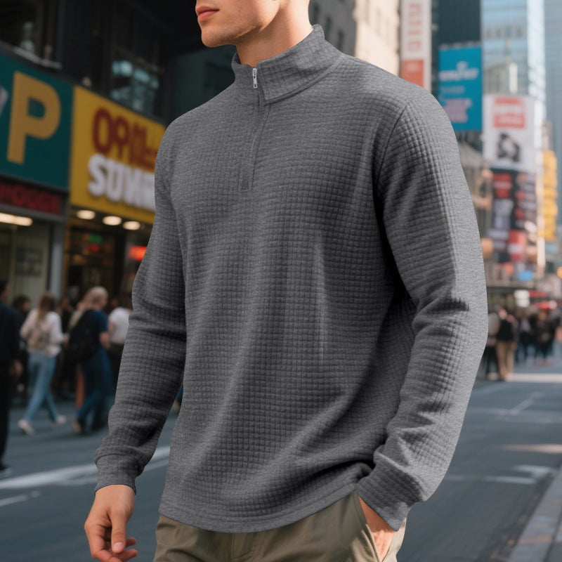 Herren Funktionspullover Stehkragen Sportlich Warm