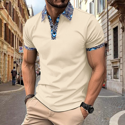 Herren Polohemd Modern Kontrastkragen Eleganz - BerlinGlamour