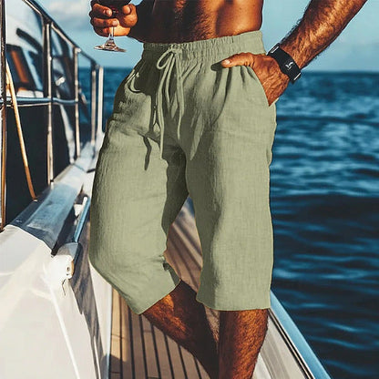 Herren Sommerhosen Bequem Leichte Caprihosen