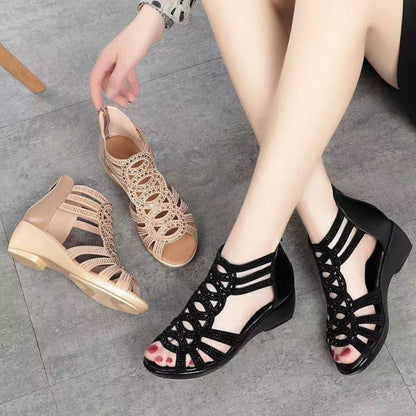 Damen Sandalen Elegant Glitzer Cut-Out Design