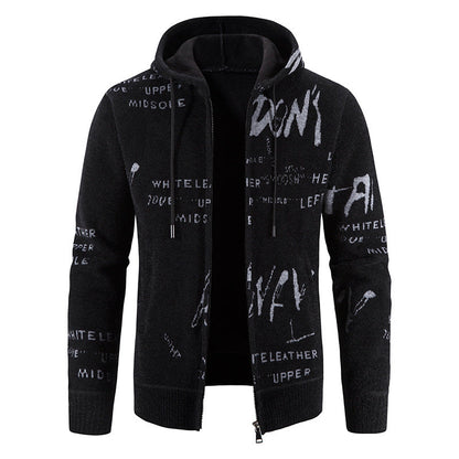 Herren Kapuzenjacke Graffiti Print Stretch