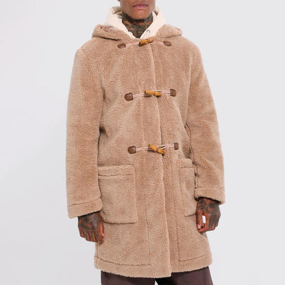 Herren Teddyjacke Kuschelig Mit Kapuze Warm