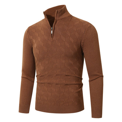 der neue Titel: Moderner Strickpullover mit Halbem Reißverschluss und Strukturiertem Design