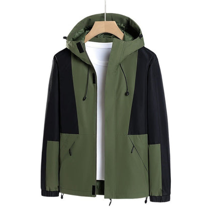 Wasserdichte Herren Regenjacke Schwarz Modern