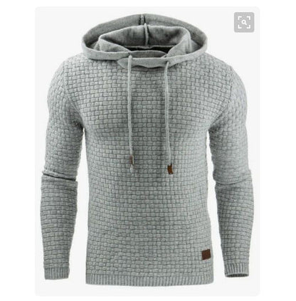 Herren Strickpullover mit Kapuze Grau Modern