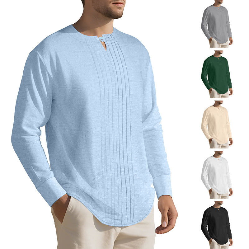 Herren Langarmhemd Elegant Strukturiert Modern - BerlinGlamour