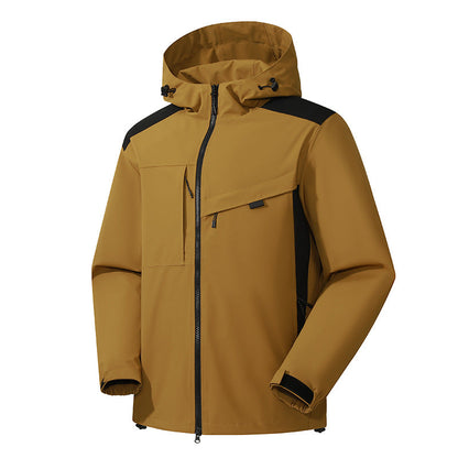 Herren Outdoor-Jacke Wasserdicht mit Kapuze und Reißverschlüssen