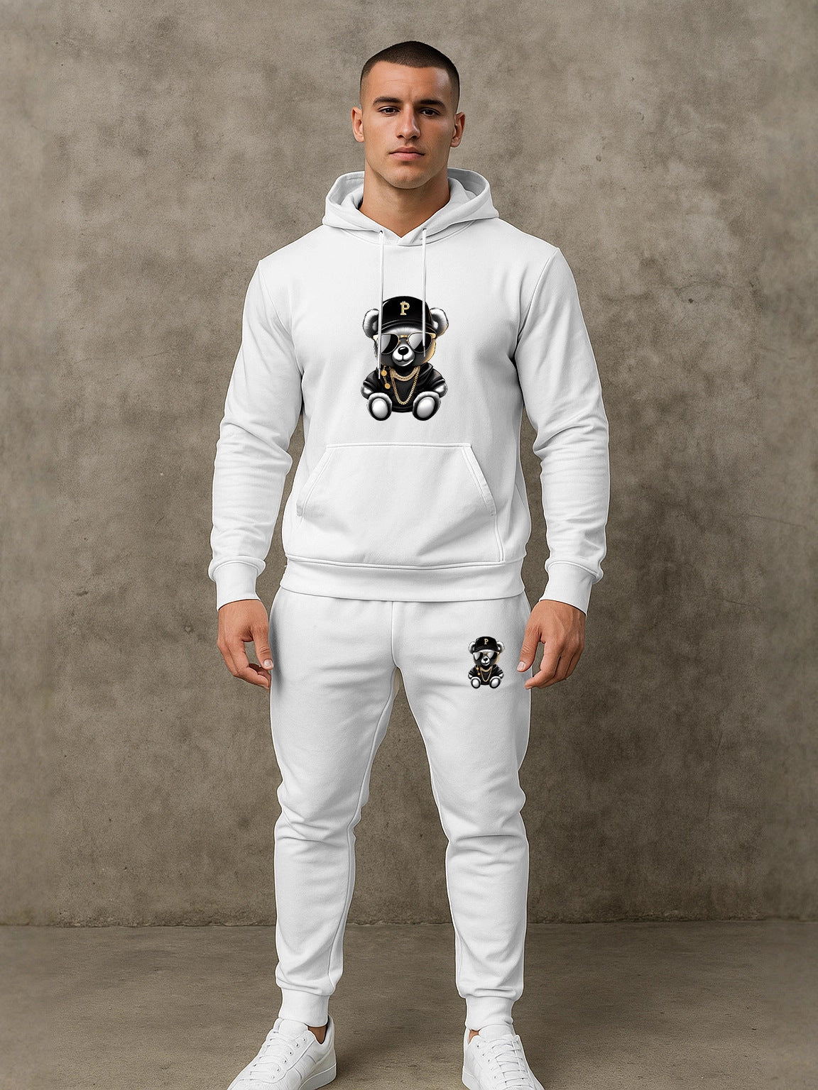 Herren Hoodie Set Streetwear Style Schwarz
