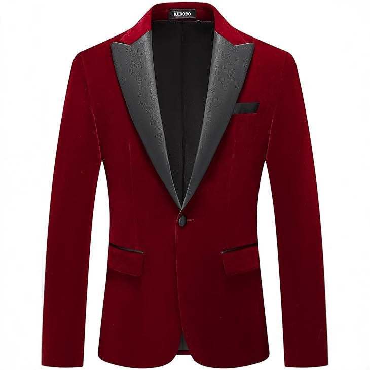 Herren Smoking Blazer Elegant Satiniert Schlank