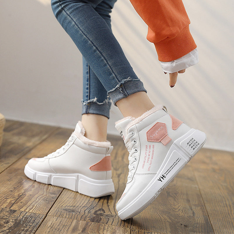 Damen Sneaker Hoch Hoher Schaft Kuschelig Trendig - BerlinGlamour