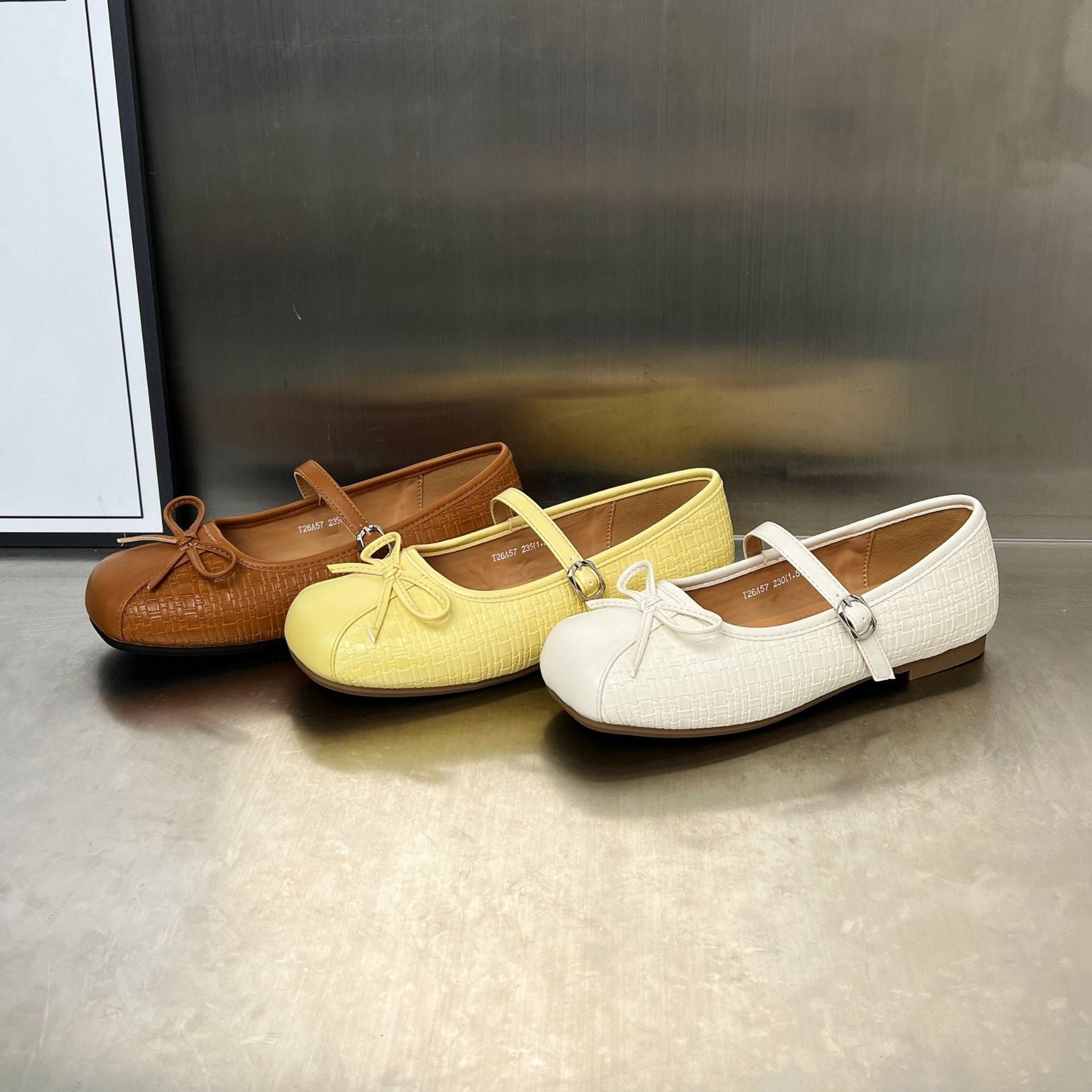 Damen Ballerinas Schleife Comfort Riemchenverschluss