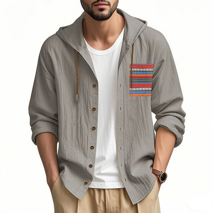 Herren Kapuzenjacke Lässig Gestreift Modern
