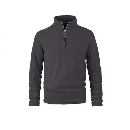 Herren Fleece Pullover Halblang Reißverschluss Elastisch Warm