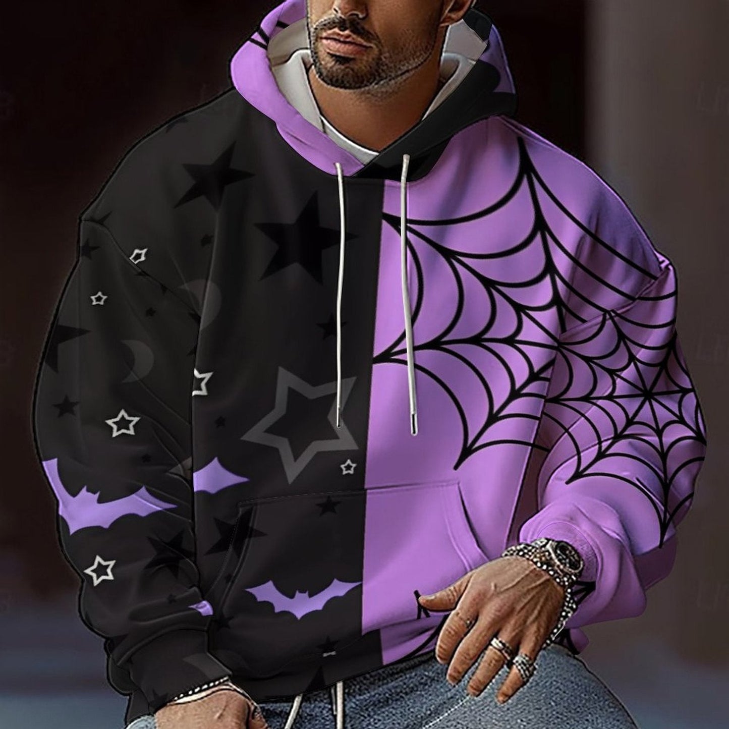 Herren Sweater Halloween Motiv Kapuzenpullover Locker