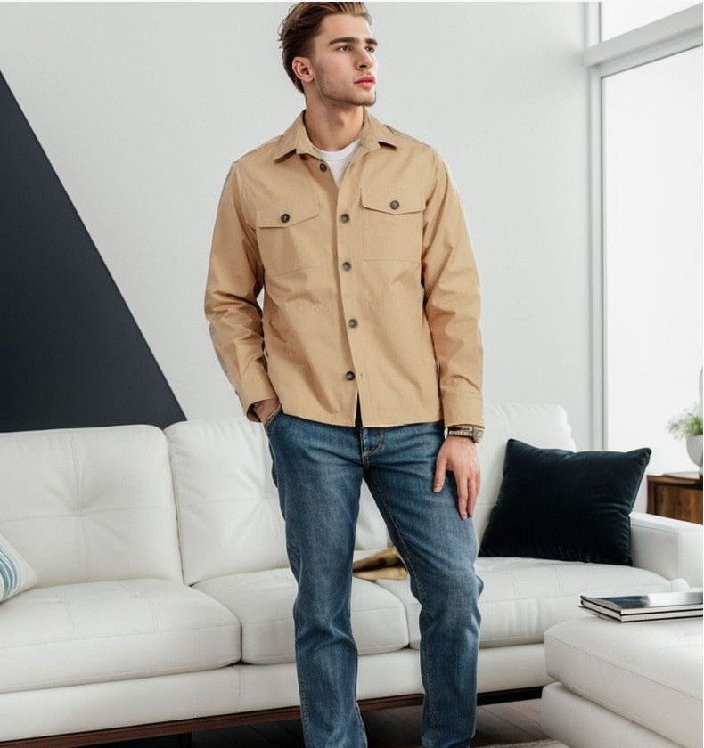 Herren Jacke Leicht Modern Chorejacke Mit Taschen