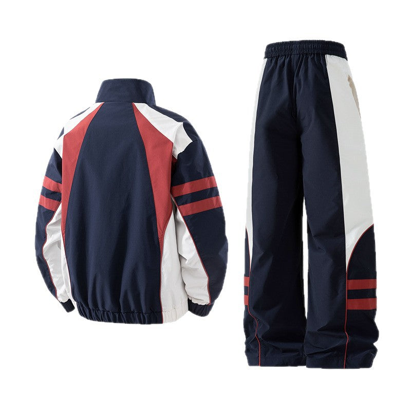 Herren Trainingsanzug Sportlich Atmungsaktiv mit Taschen