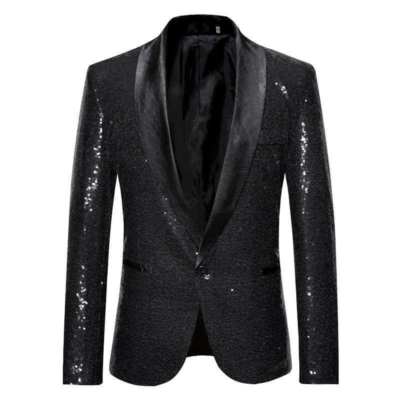 Herren Blazer Pailletten Elegant Glitzernd