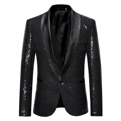 Herren Blazer Pailletten Elegant Glitzernd