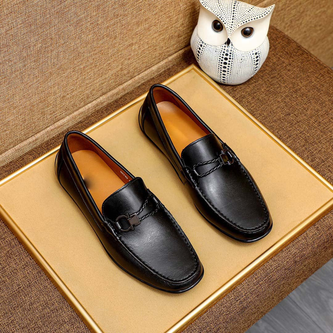 Herren Mokassins Leder Braun Elegant