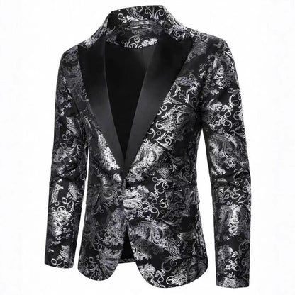 Herren Blazer Elegant mit Pailletten und Floralmuster - BerlinGlamour