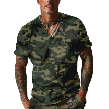 Männer Camo T-Shirt Grün Militärstyle - BerlinGlamour