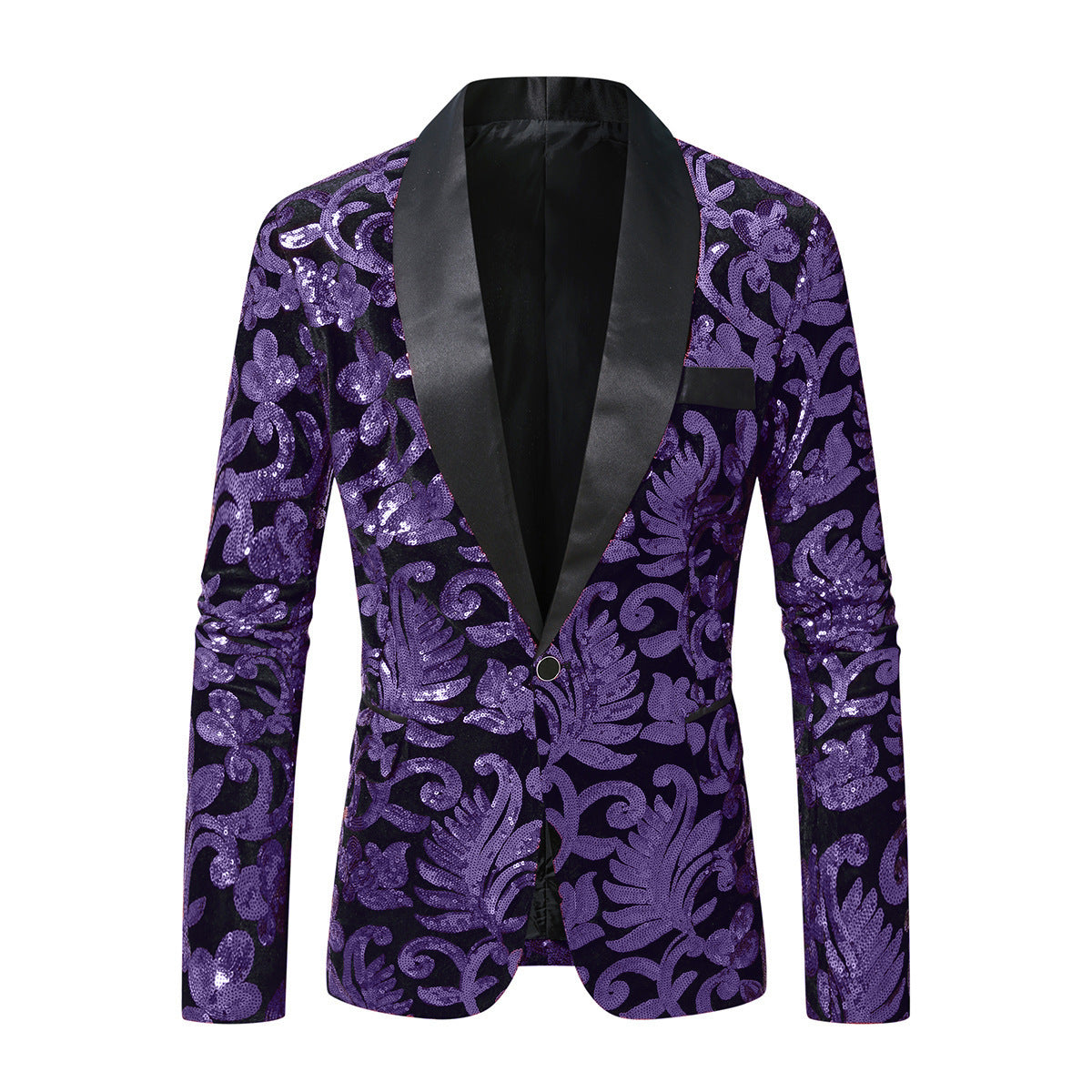 Eleganter Herren Blazer Pailletten Glitzernd Modern