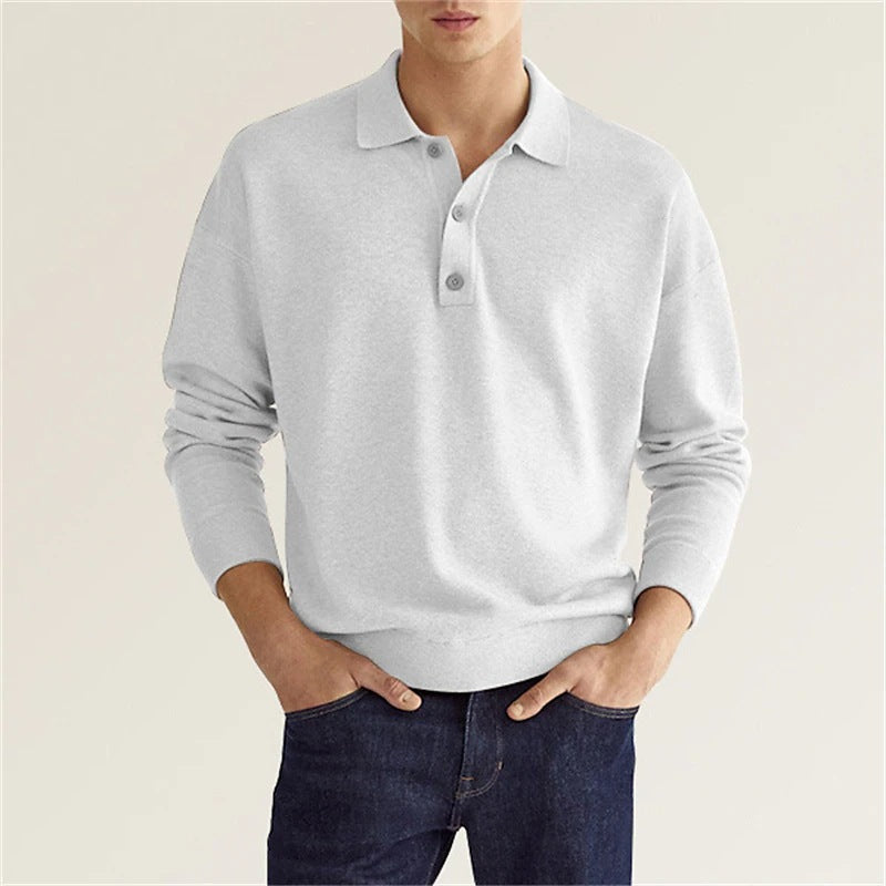 Herren Polohemd Langarm Modern Baumwolle Relaxed Fit - BerlinGlamour