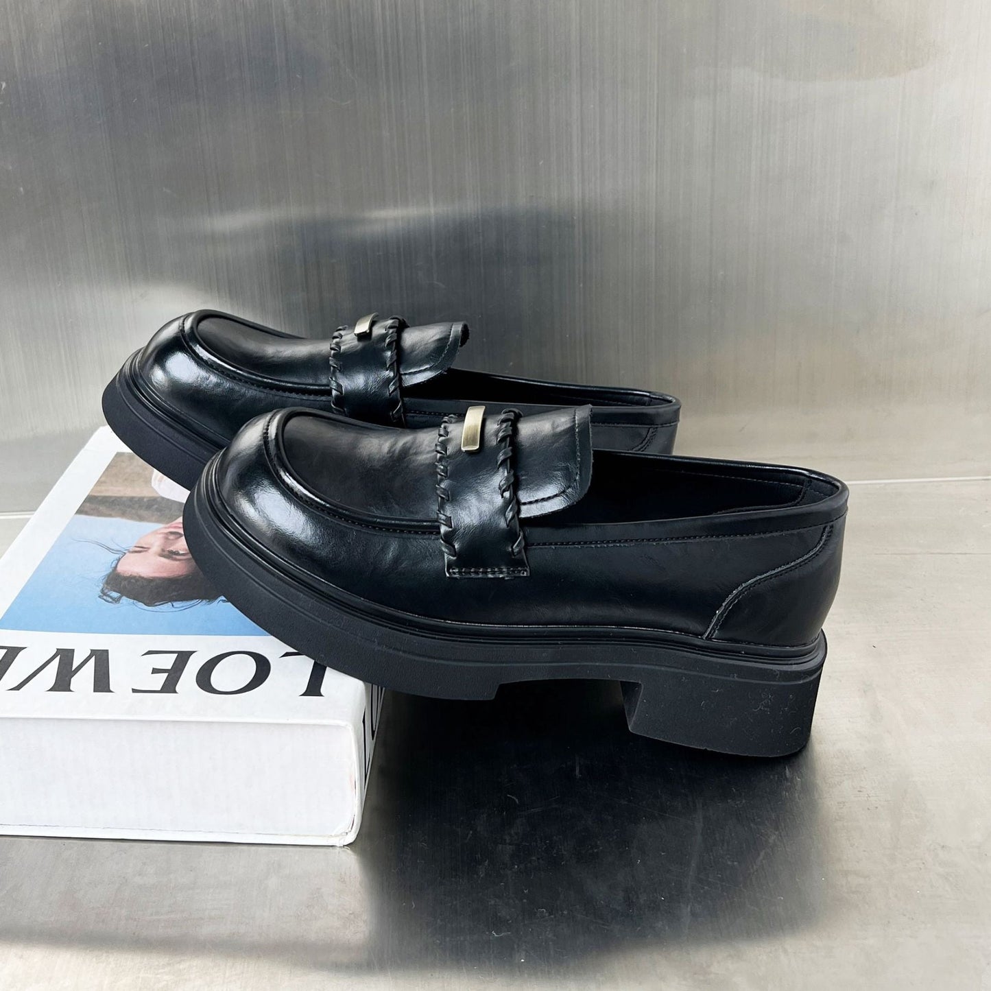 Damen Mokassins Hochhackig Dekorativ Riemen Schuhe
