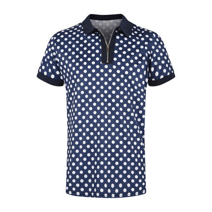 Herren Poloshirt Modern Stehkragen Reißverschluss Slim Fit