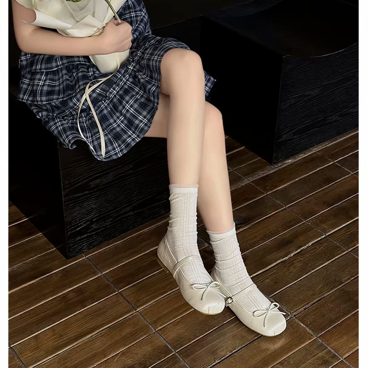 Ballerinas Damen Schuhe Elegant Glanz Schleifen Detail