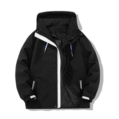 Herren Windjacke Leicht Reißverschluss Taschen Sportlich