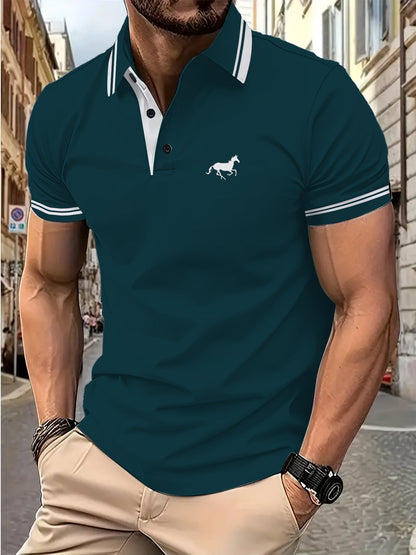 Herren Poloshirt Modern Kontrastkragen Slim Fit