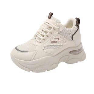 Damen Sneaker Dickes Profil Hochwertig Mesh Atmungsaktiv