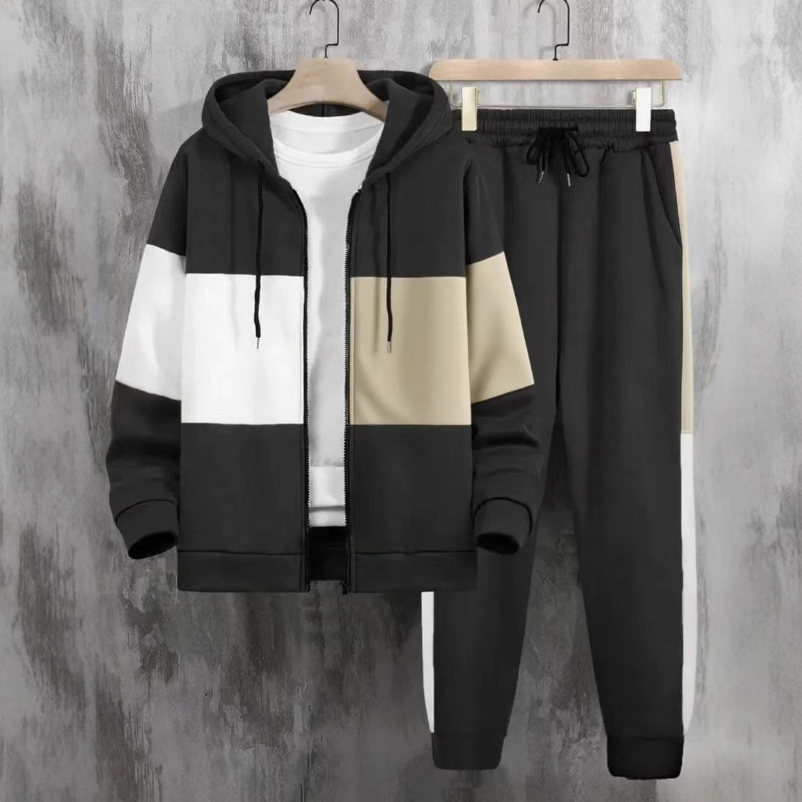 Herren Freizeitanzug Sportlich mit Kontrastfarben und Taschen - BerlinGlamour