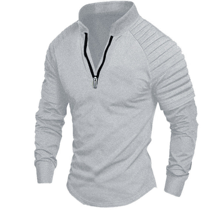 Herren Trainingsshirt Hochkragen Reißverschluss Sportlich