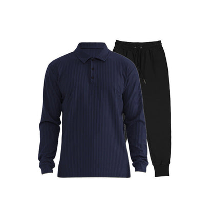 Herren Sportset Langarm Polo Jogginghose Komfort Set