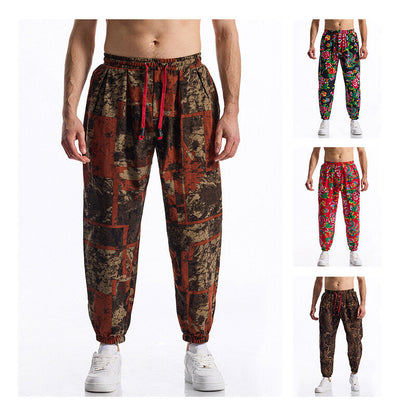 Herren Hosen Freizeit Moderner Floralmuster Stil