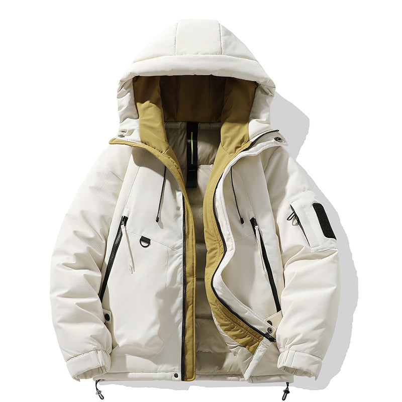 Herren Outdoorjacke Isoliert Wasserdicht mit Kapuze und Taschen