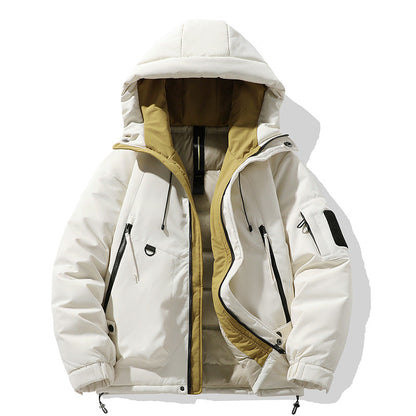 Herren Outdoorjacke Isoliert Wasserdicht mit Kapuze und Taschen