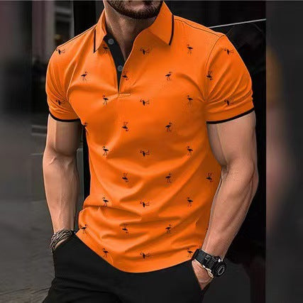 Herren Poloshirt Stilvoll Hochwertig Mustered
