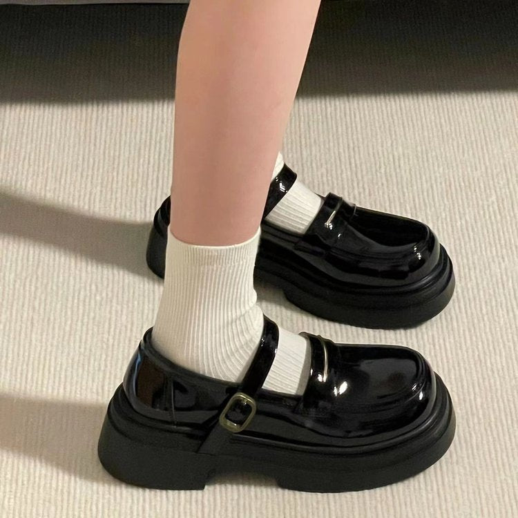 Damen Plateau Mokassins Riemen Sohle Strapazierfähig Damen Schuhe