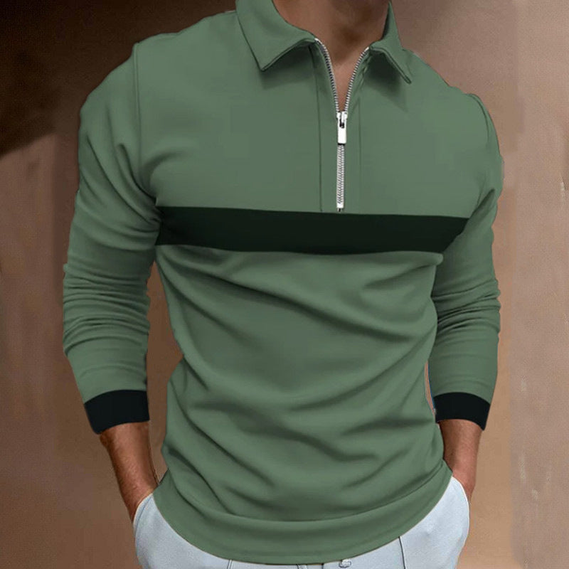 Herren Poloshirt Langarm Modern Sportlich