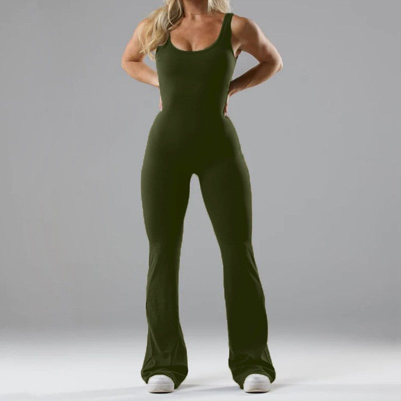Damen Jumpsuit Sportlich Flared mit Weichem Stoff