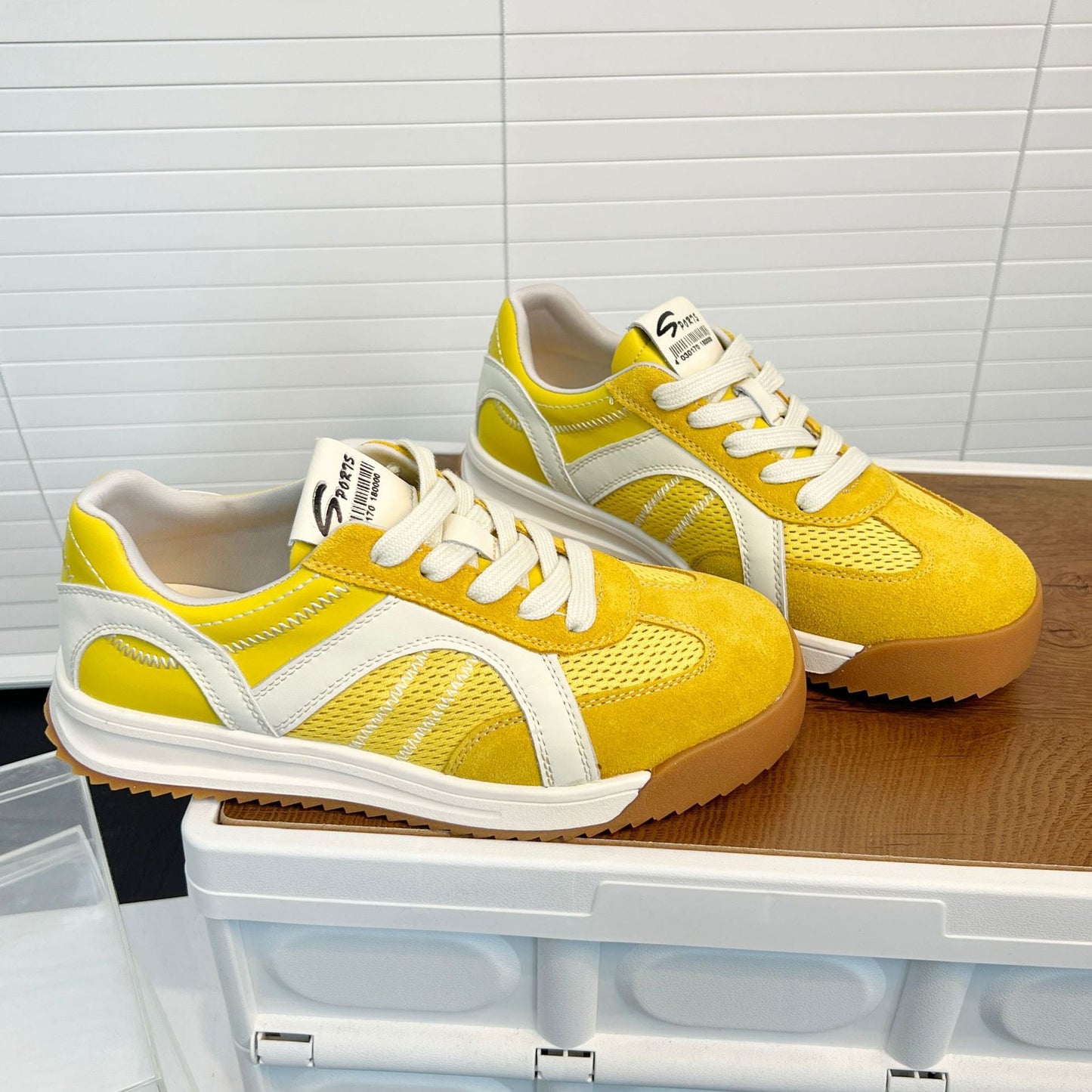 Damen Sneaker Sportlich Atmungsaktiv Veloursleder Schuhe